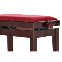 Gewa Piano Bench Deluxe Mahogany high gloss Bordeaux cover