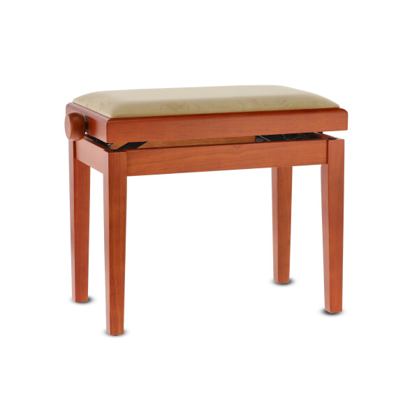 Gewa piano bench deluxe cherry matt cover beige