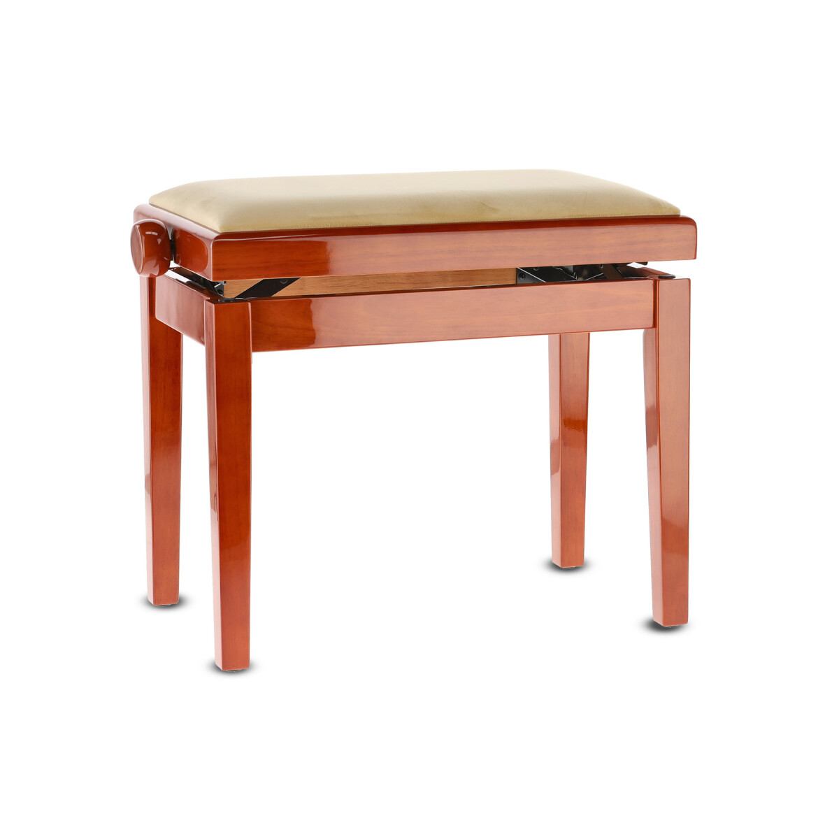 Gewa piano bench deluxe cherry high gloss cover beige