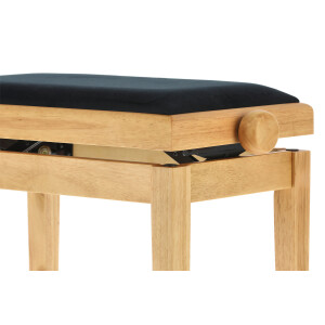 Gewa piano bench deluxe natural matt cover black