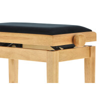 Gewa piano bench deluxe natural matt cover black