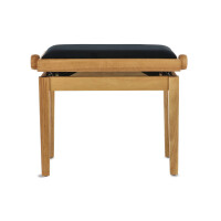 Gewa piano bench deluxe natural matt cover black