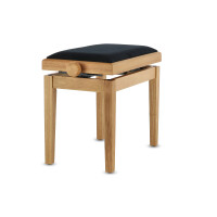 Gewa piano bench deluxe natural matt cover black