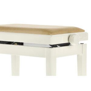 Gewa piano bench deluxe ivory high gloss beige cover