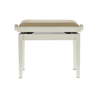 Gewa piano bench deluxe ivory high gloss beige cover