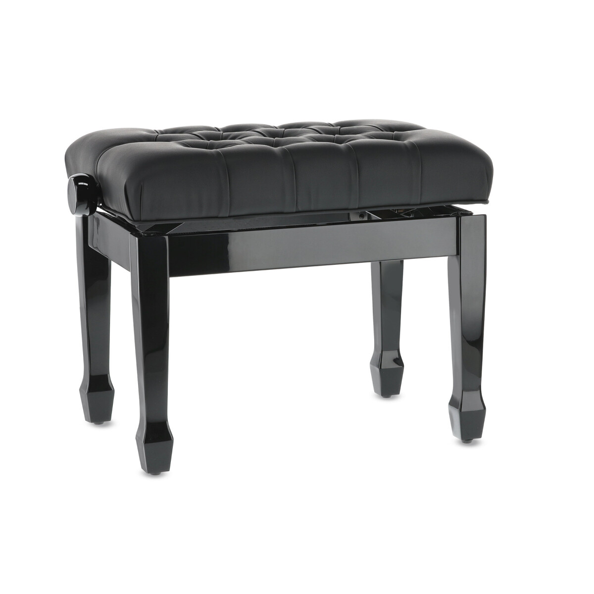 Gewa Piano Bench Deluxe XL Black high gloss cover Black faux