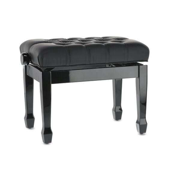 Gewa Piano Bench Deluxe XL Black high gloss cover Black faux leather