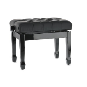 Gewa Piano Bench Deluxe XL Black high gloss cover Black faux leather