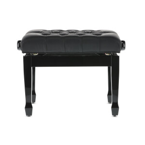 Gewa Piano Bench Deluxe XL Black high gloss cover Black faux leather