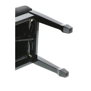 Gewa Piano Bench Deluxe XL Black high gloss cover Black faux leather