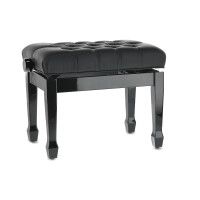 Gewa Piano Bench Deluxe XL Black high gloss cover Black faux leather
