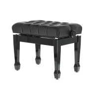 Gewa Piano Bench Deluxe XL Black high gloss cover Black faux leather