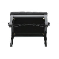 Gewa Piano Bench Deluxe XL Black high gloss cover Black faux leather