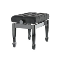 Gewa Piano Bench Deluxe XL Black high gloss cover Black faux leather