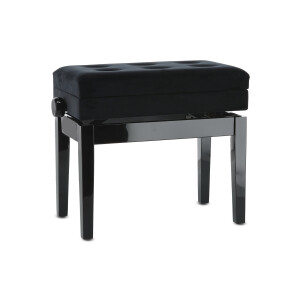 Gewa Piano Bench Deluxe Compartment Black High Gloss