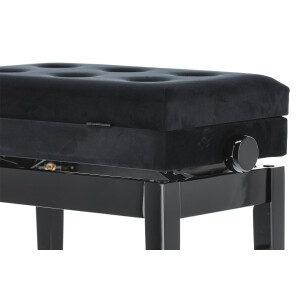 Gewa Piano Bench Deluxe Compartment Black High Gloss