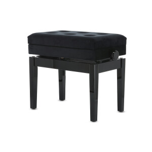 Gewa Piano Bench Deluxe Compartment Black High Gloss