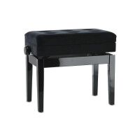Gewa Piano Bench Deluxe Compartment Black High Gloss