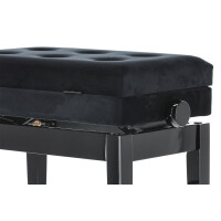 Gewa Piano Bench Deluxe Compartment Black High Gloss