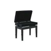 Gewa Piano Bench Deluxe Compartment Black High Gloss
