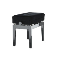 Gewa Piano Bench Deluxe Compartment Black High Gloss