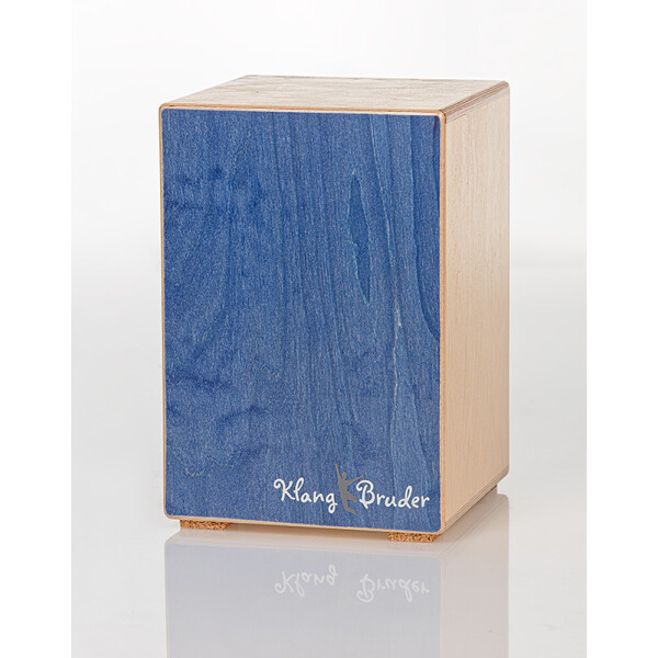 Klangbruder Kita Cajon with blue playing surface (height approx. 36cm, width approx. 24cm, depth approx. 24cm)