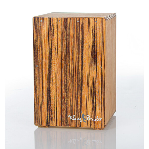 Klangbruder Cajon green 222 Zebrano height 48cm, 11-layer body, lacquer finish