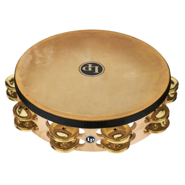LP Tambourine Pro 10in Double Row With Head LP384-BR 10" Brass