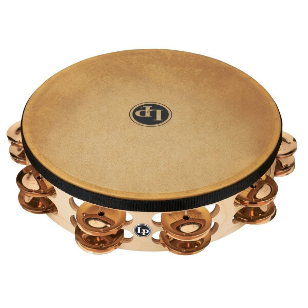 LP Tambourine Pro 10in Double Row With Head LP384-BZ 10" Bronze