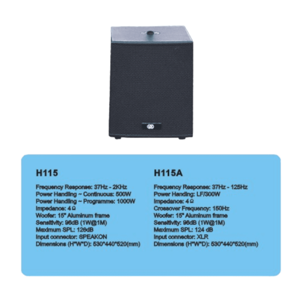 LK subwoofer H115 A active 300W 8 ohms 15 inches