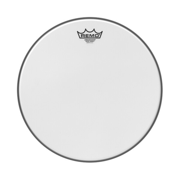 Remo 8" Ambassador White Suede