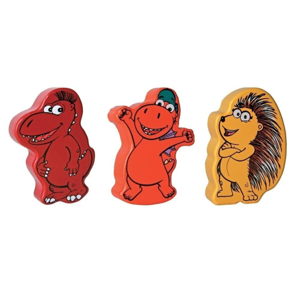 The little dragon coconut percussion rattle figures set of 3