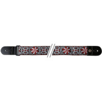Gewa guitar strap F&S Folk Jacquard Red-White