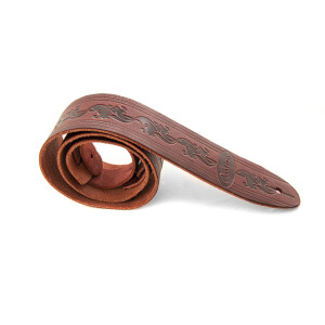 Ovation guitar strap premium leather Ruby Red