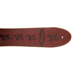 Ovation guitar strap premium leather Ruby Red