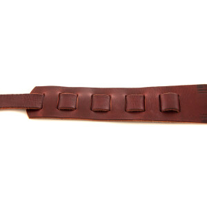 Ovation guitar strap premium leather Ruby Red