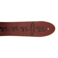 Ovation guitar strap premium leather Ruby Red
