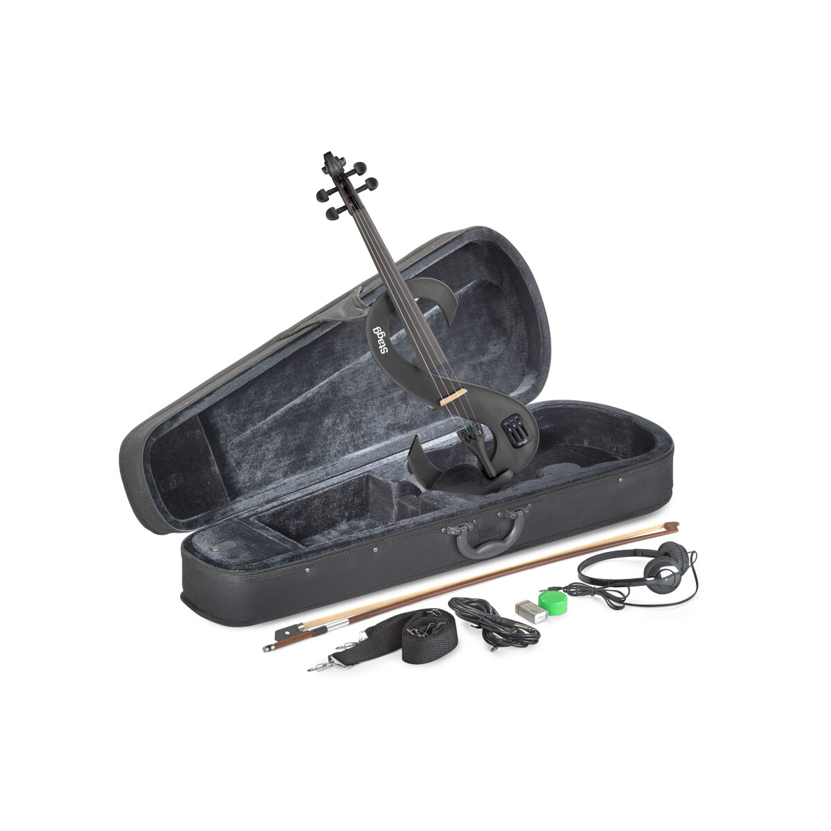 Stagg EVN 4/4 MBK electric violin set