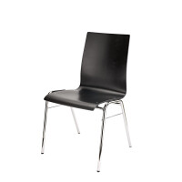 K&M stacking chair 13405 chrome-plated feet, black seat shell