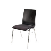 K&M stacking chair 13415 chrome-plated feet, black seat shell