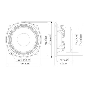 Lavoce MAF061.50 6.5" woofer, ferrite, aluminum basket