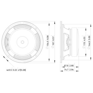 Lavoce WSF061.52 6.5" woofer, ferrite, steel basket