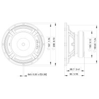 Lavoce WSF081.82 8" Woofer, Ferrit, Stahlkorb