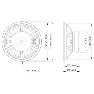 Lavoce WSF102.00 10" woofer, ferrite, steel basket