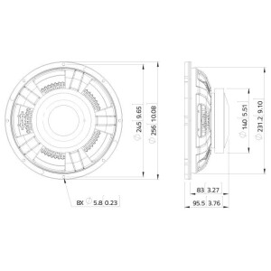 Lavoce SSF102.40 10" woofer, ferrite, steel basket