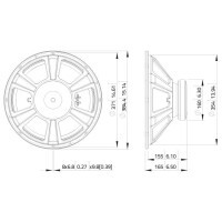 Lavoce WSF152.50 15" woofer, ferrite, steel basket