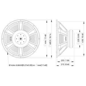 Lavoce SSF184.00 18" Subwoofer, Ferrit, Stahlkorb