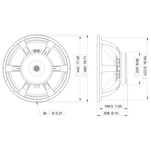Lavoce SAF184.01 18" subwoofer, ferrite, aluminum basket