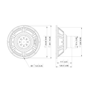 Lavoce WSN102.50 10" woofer, ferrite, steel basket