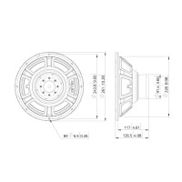 Lavoce WSN102.50 10" woofer, ferrite, steel basket
